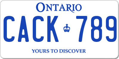 ON license plate CACK789