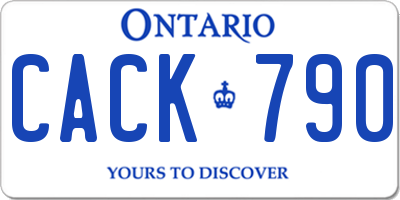 ON license plate CACK790