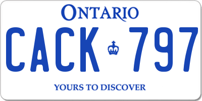 ON license plate CACK797