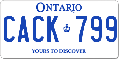 ON license plate CACK799