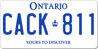 ON license plate CACK811