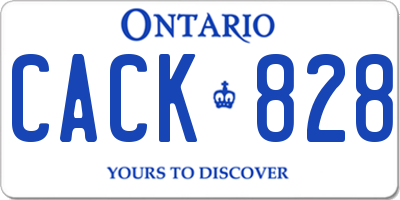 ON license plate CACK828