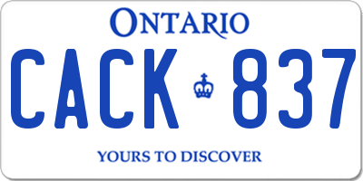 ON license plate CACK837