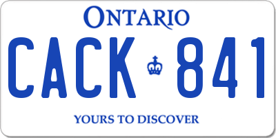 ON license plate CACK841