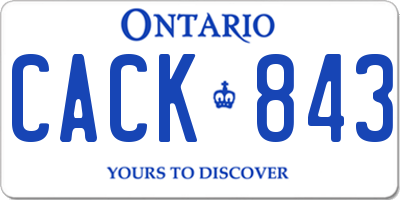 ON license plate CACK843