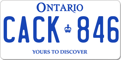 ON license plate CACK846