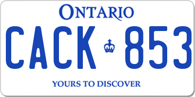 ON license plate CACK853