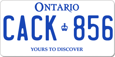 ON license plate CACK856