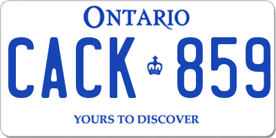 ON license plate CACK859