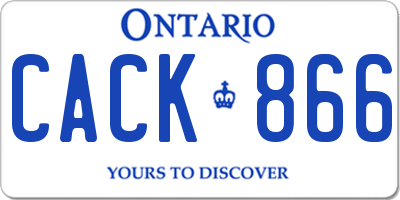 ON license plate CACK866