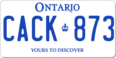 ON license plate CACK873