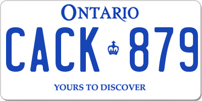 ON license plate CACK879