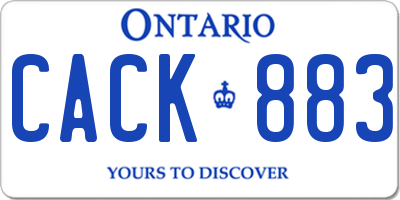 ON license plate CACK883