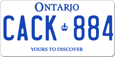 ON license plate CACK884