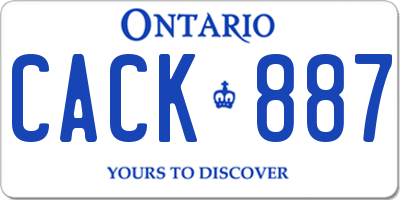 ON license plate CACK887