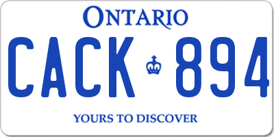 ON license plate CACK894