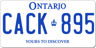 ON license plate CACK895