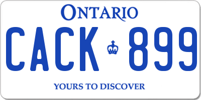 ON license plate CACK899