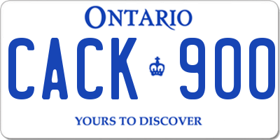 ON license plate CACK900