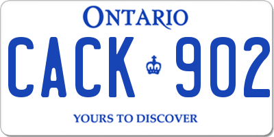 ON license plate CACK902