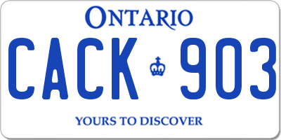 ON license plate CACK903