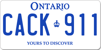 ON license plate CACK911