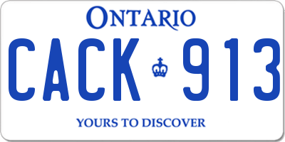 ON license plate CACK913