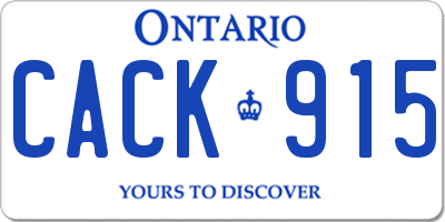 ON license plate CACK915