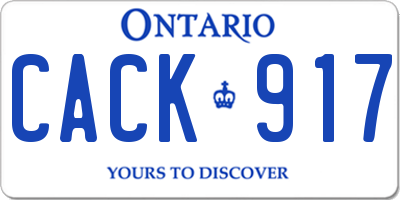 ON license plate CACK917