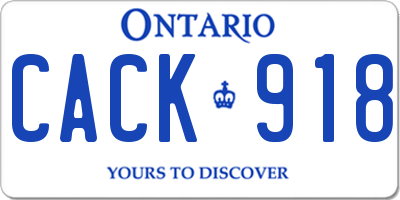 ON license plate CACK918