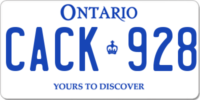 ON license plate CACK928