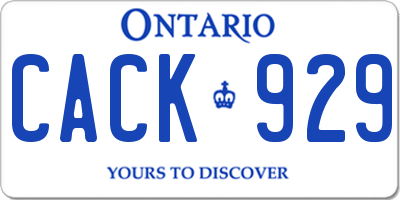 ON license plate CACK929