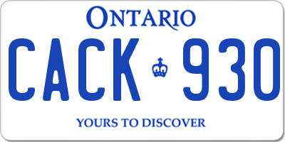 ON license plate CACK930