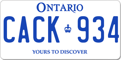 ON license plate CACK934