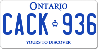 ON license plate CACK936