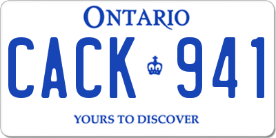 ON license plate CACK941