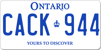 ON license plate CACK944