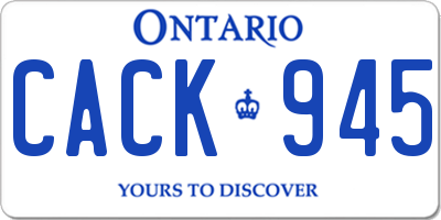 ON license plate CACK945