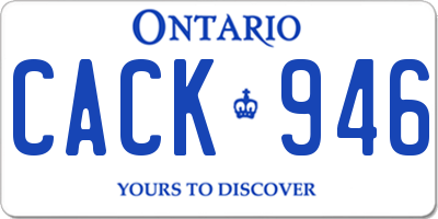 ON license plate CACK946