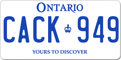 ON license plate CACK949