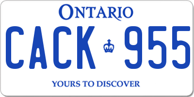 ON license plate CACK955