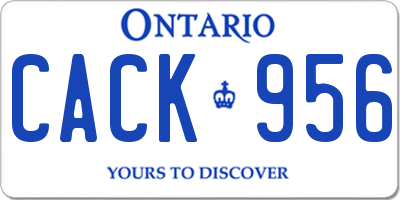 ON license plate CACK956