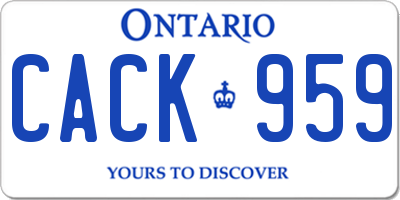 ON license plate CACK959