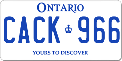 ON license plate CACK966