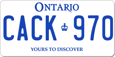 ON license plate CACK970