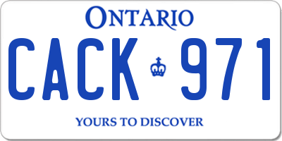 ON license plate CACK971