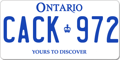 ON license plate CACK972