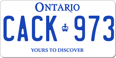 ON license plate CACK973