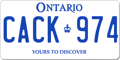 ON license plate CACK974