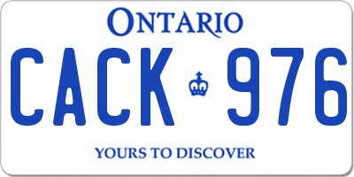 ON license plate CACK976